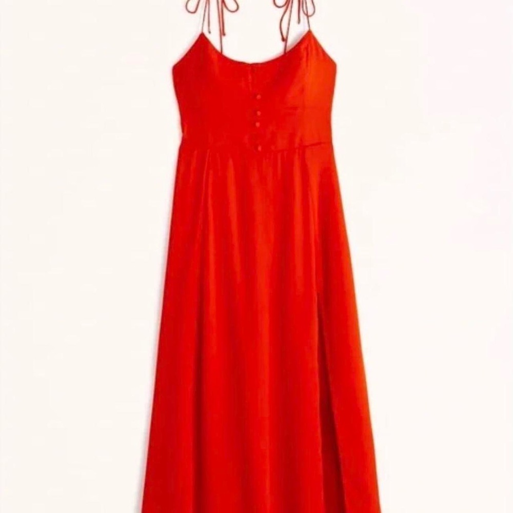 Abercrombie & Fitch Tie Strap Corset Midi Dress